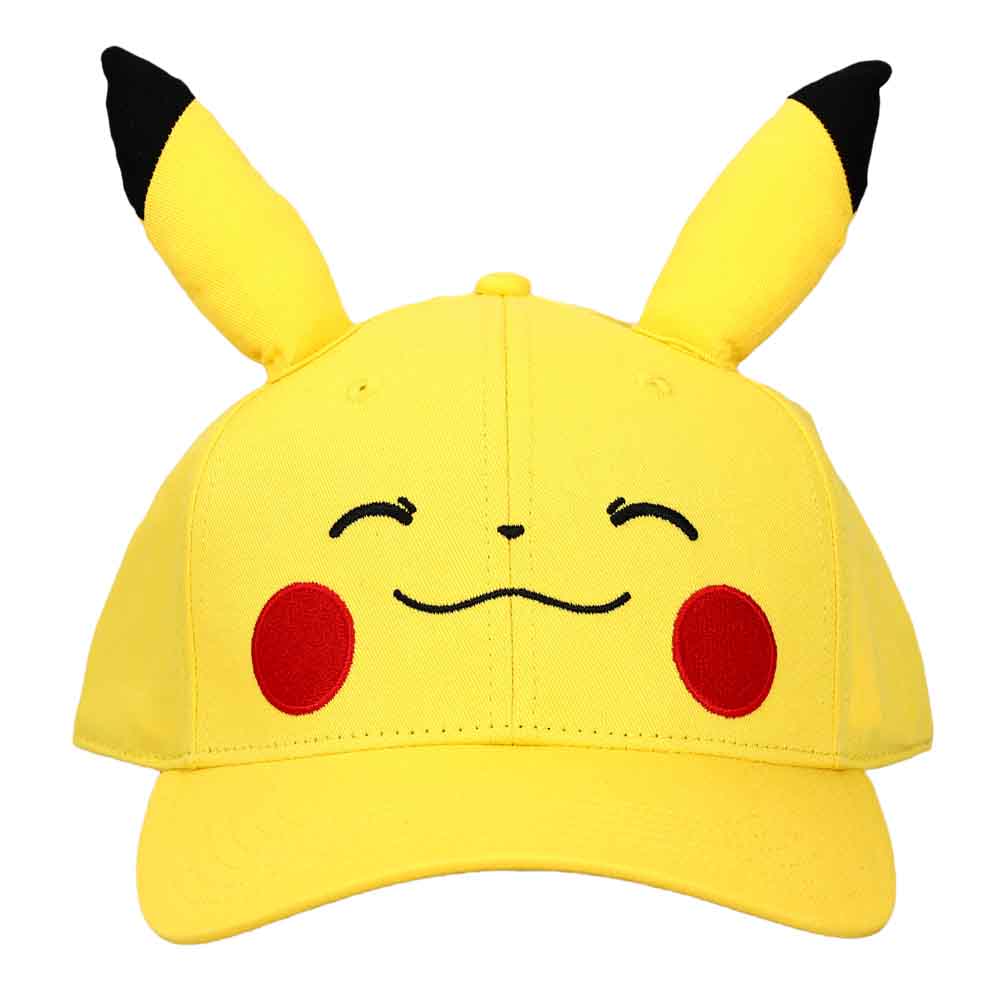 Bioworld Pokémon Pikachu Big Face Pre-Curved Bill Snapback Hat