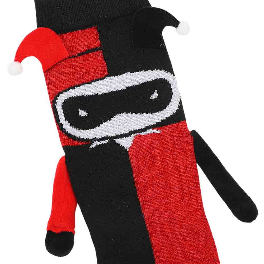 Bioworld DC Comics Batman Joker and Harley Quinn Magnetic 3D Crew Socks