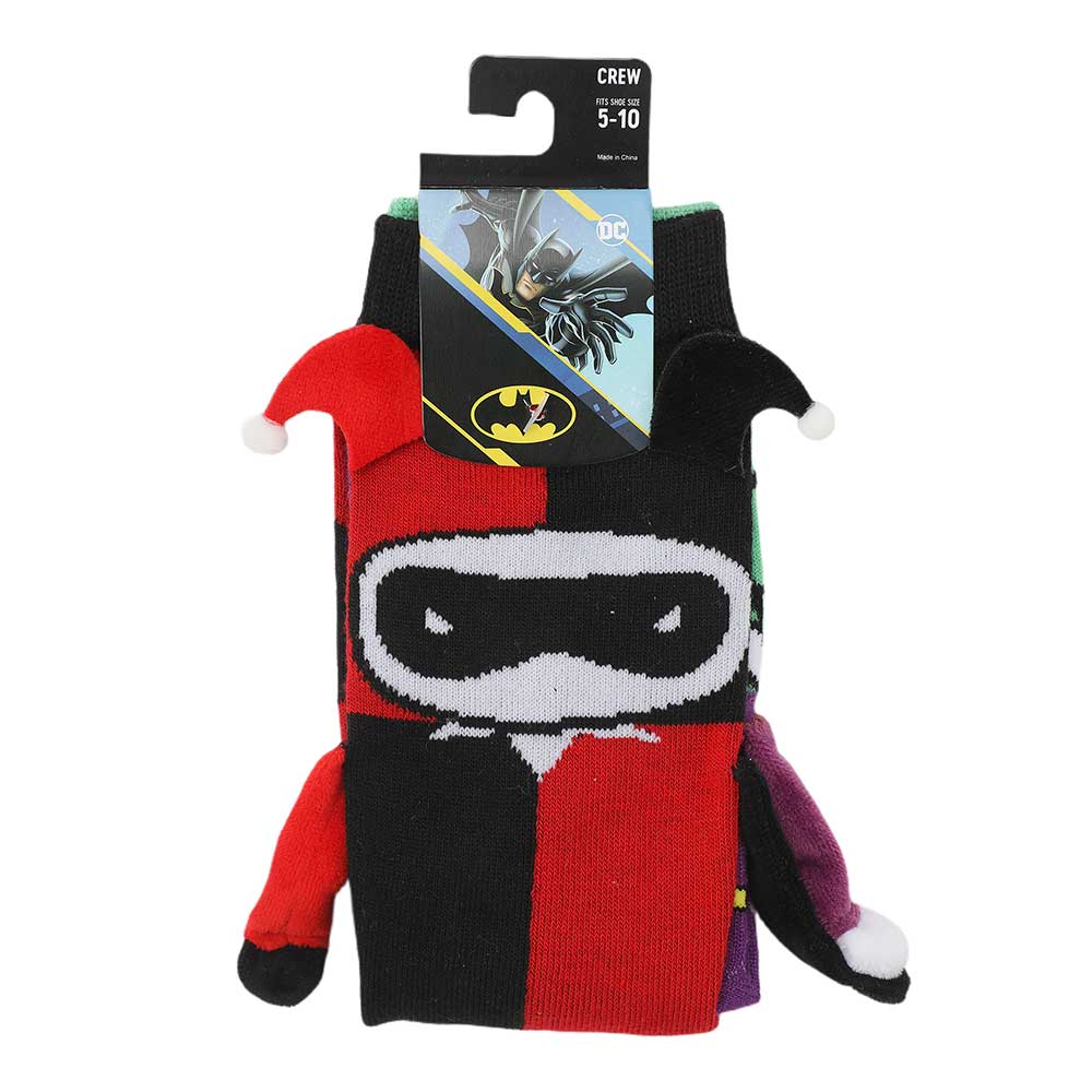 Bioworld DC Comics Batman Joker and Harley Quinn Magnetic 3D Crew Socks