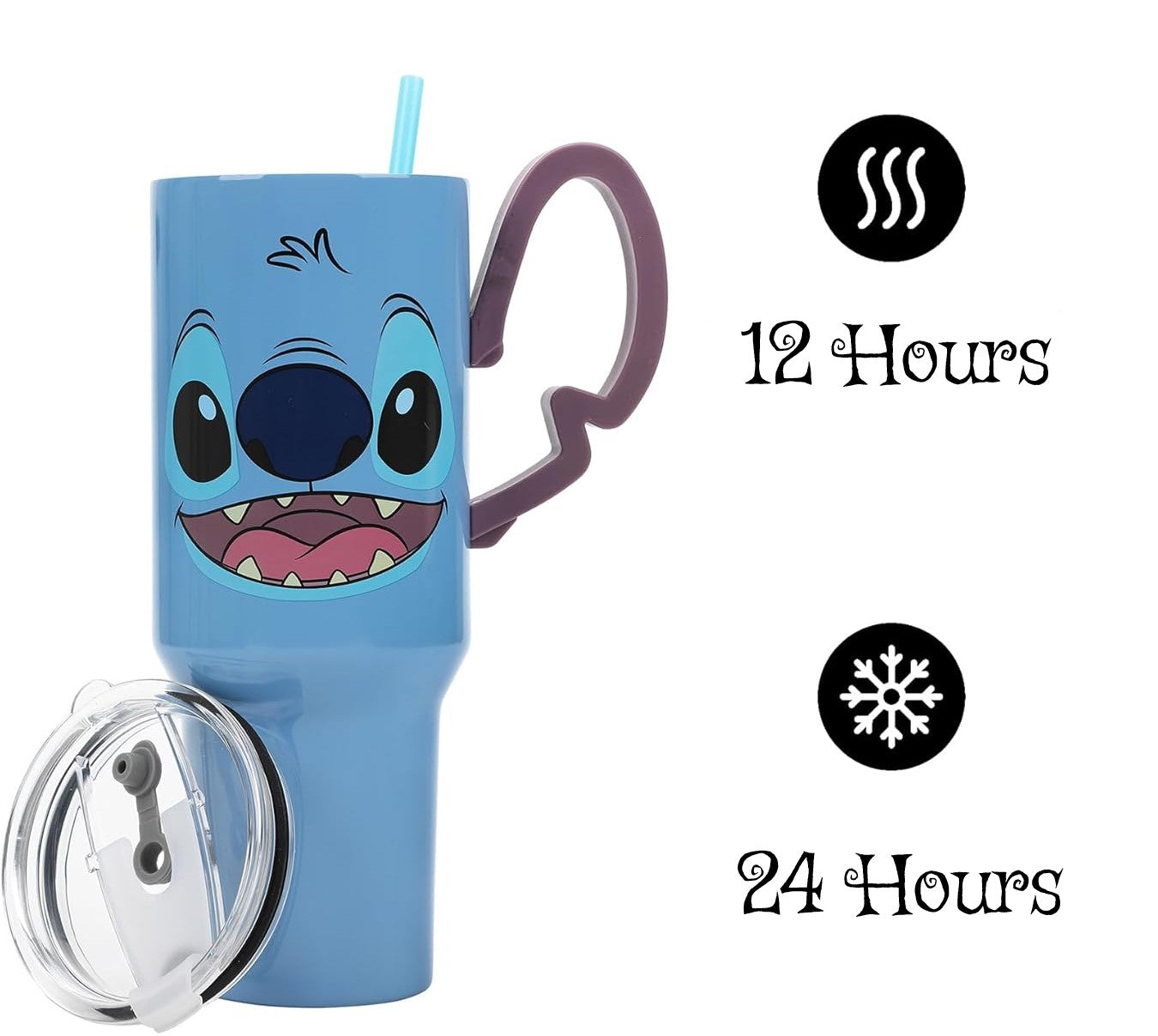 Bioworld Disney's Stitch With Sculpted Ears Handle 40 Oz Stainless Steel Tumbler