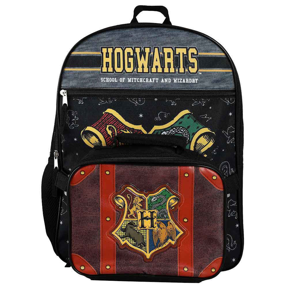 Bioworld Harry Potter Hogwarts 16" Backpack With Trunk Inspired Lunch Tote