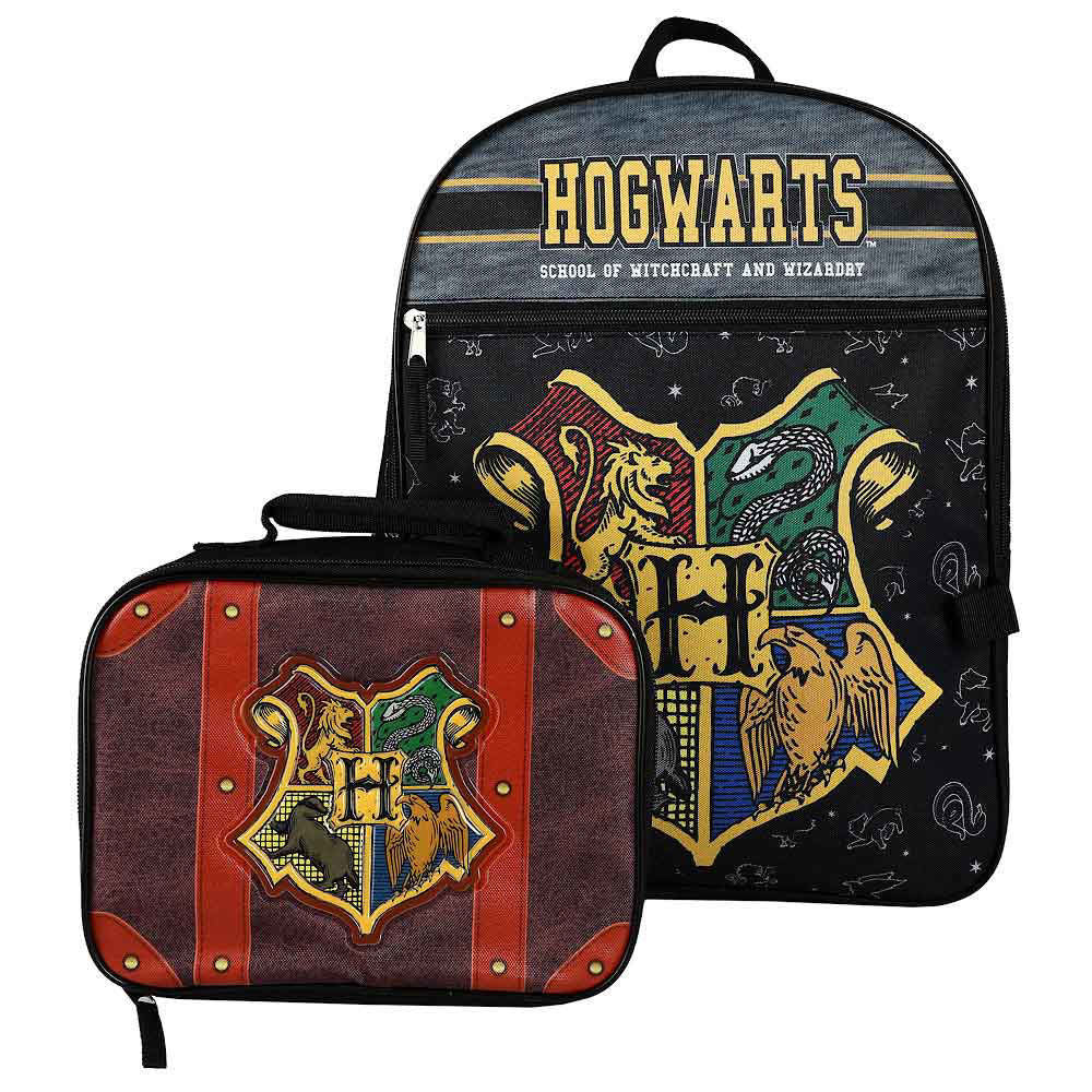 Bioworld Harry Potter Hogwarts 16" Backpack With Trunk Inspired Lunch Tote