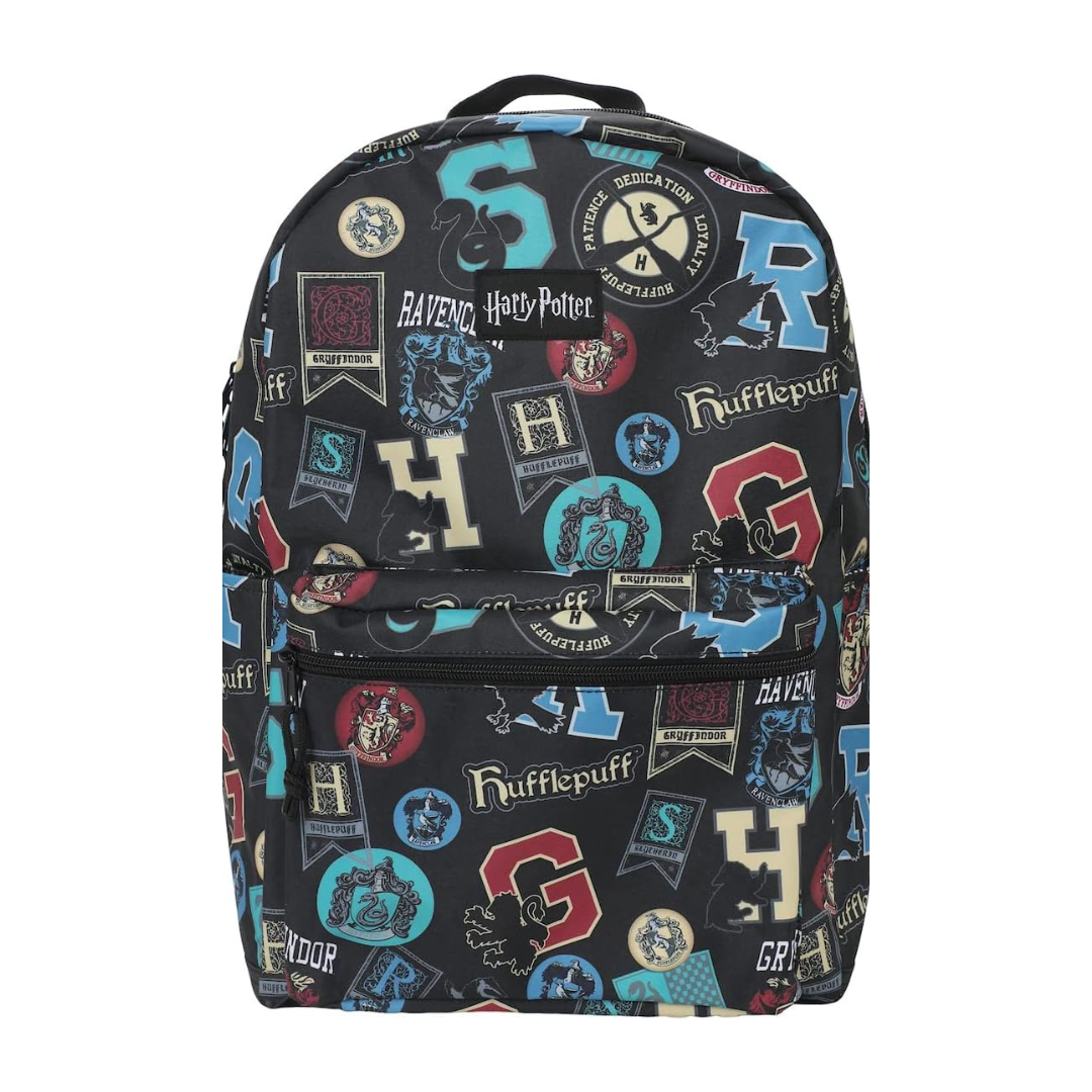 Bioworld Harry Potter Hogwarts Crest and House Banners 17" Laptop Backpack