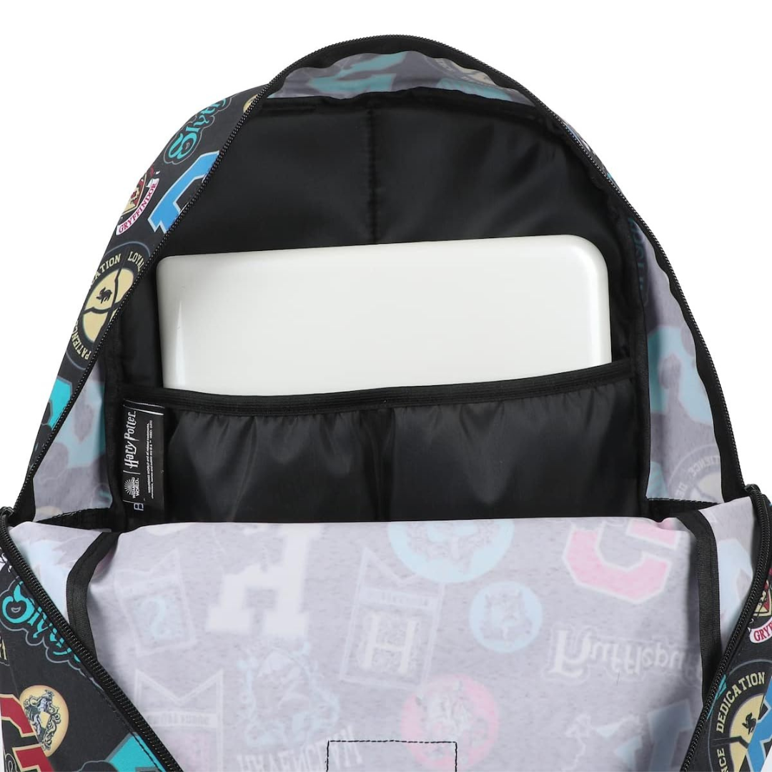 Bioworld Harry Potter Hogwarts Crest and House Banners 17" Laptop Backpack