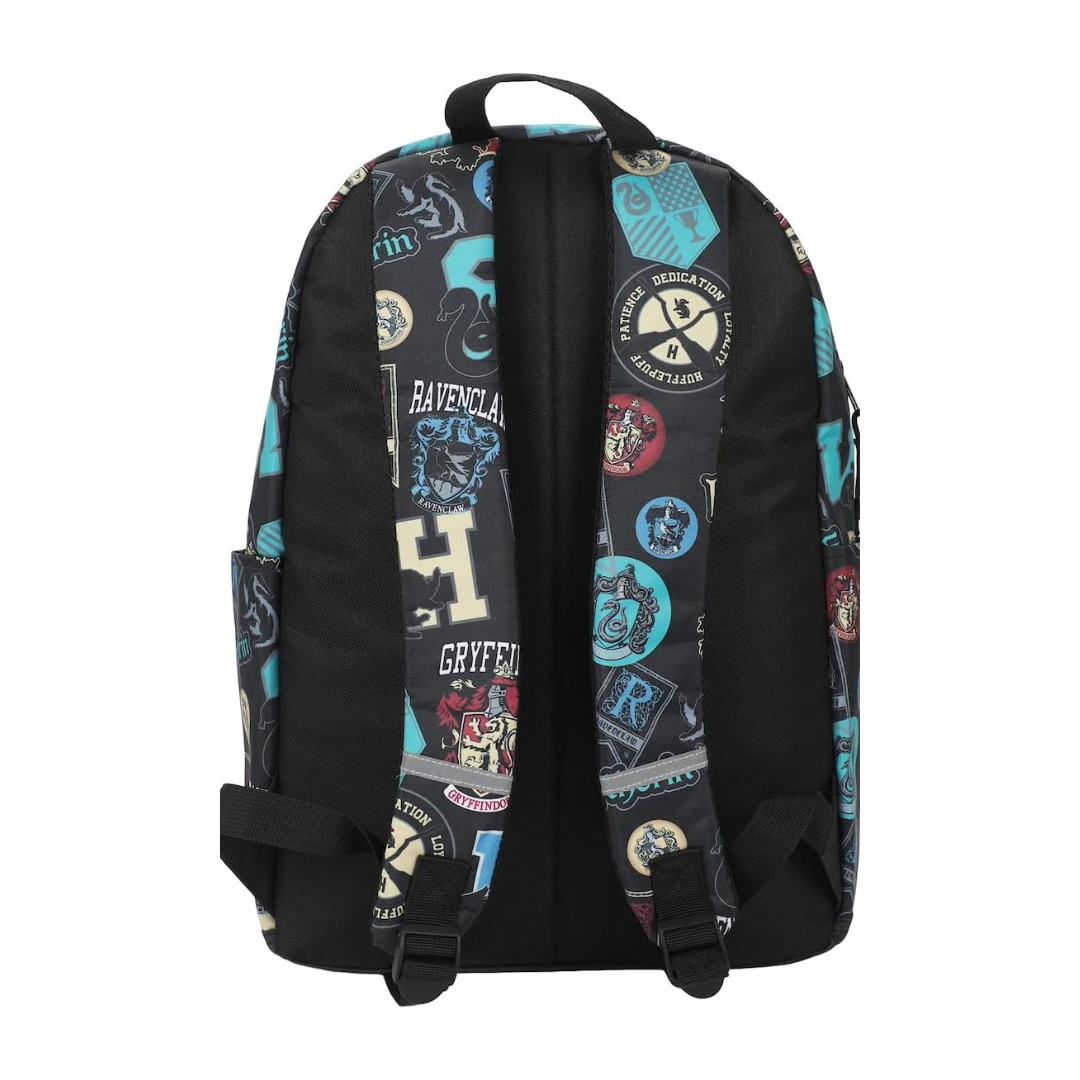 Bioworld Harry Potter Hogwarts Crest and House Banners 17" Laptop Backpack