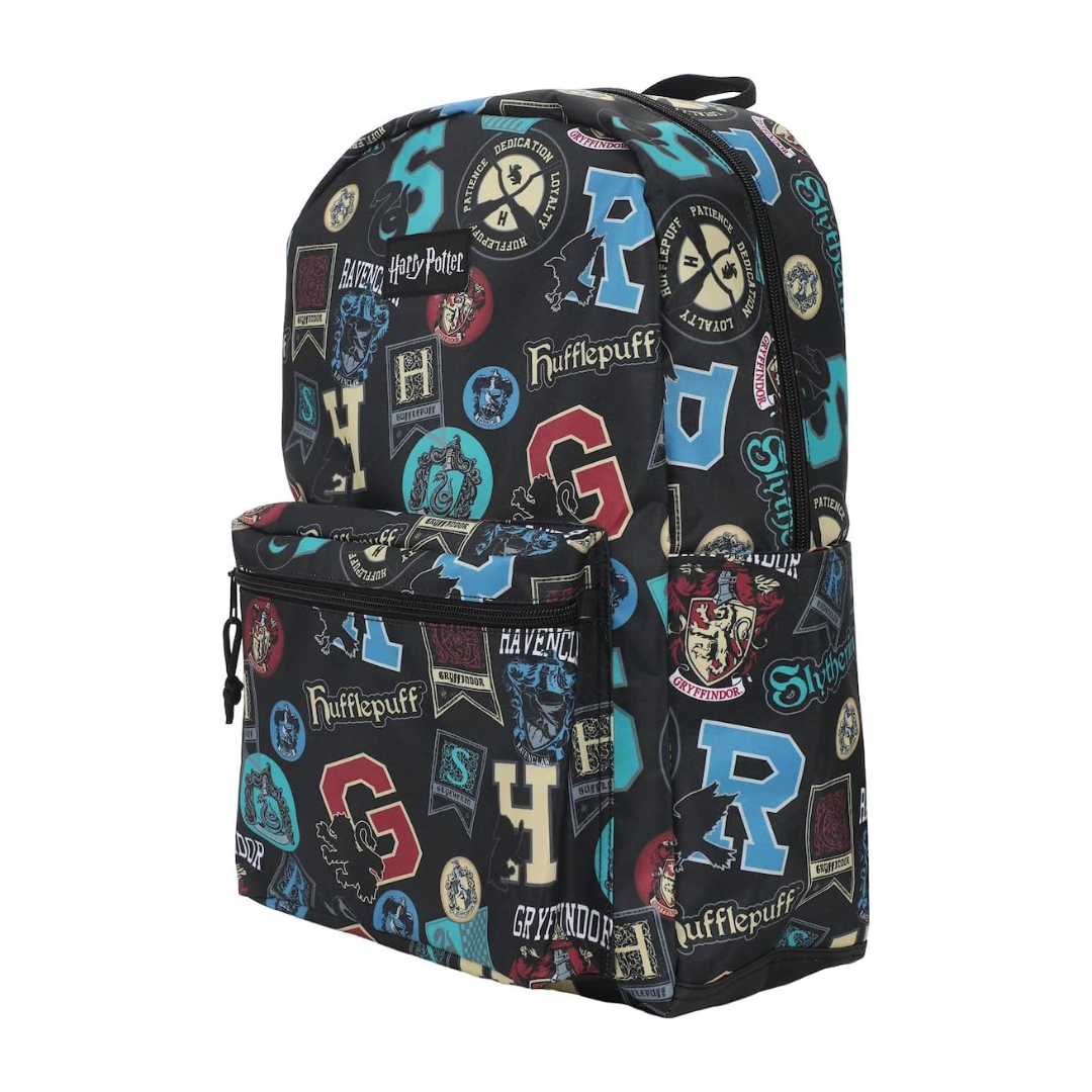 Bioworld Harry Potter Hogwarts Crest and House Banners 17" Laptop Backpack