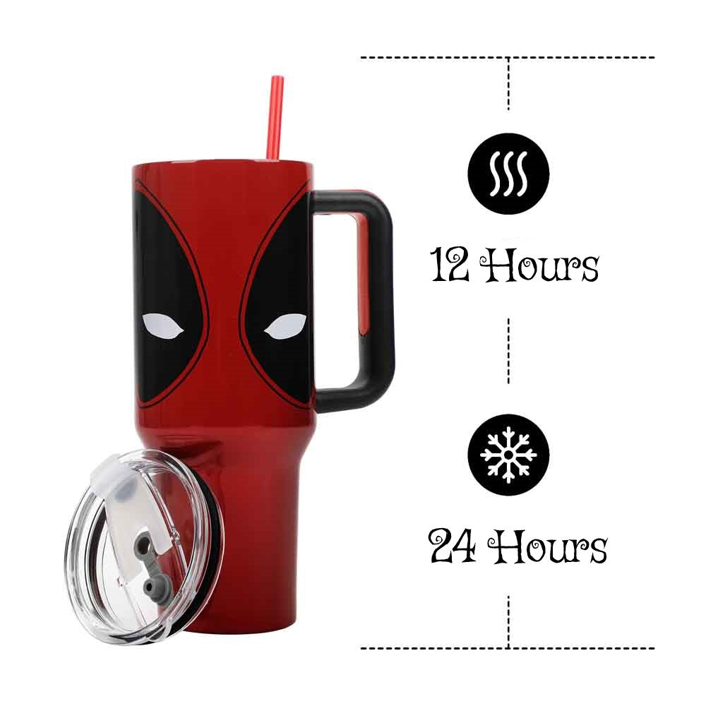 Bioworld Marvel Deadpool Big Face 40 oz. Stainless Steel Tumbler