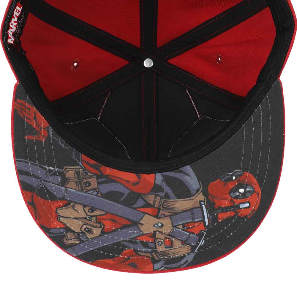 Bioworld Marvel Deadpool Big Face Flat Bill Snapback Hat