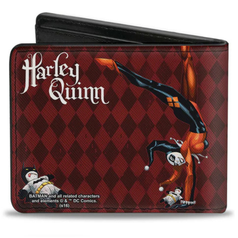 Buckle-Down DC Comics Harley Quinn with Batman Voodoo Doll Diamond Bifold Wallet