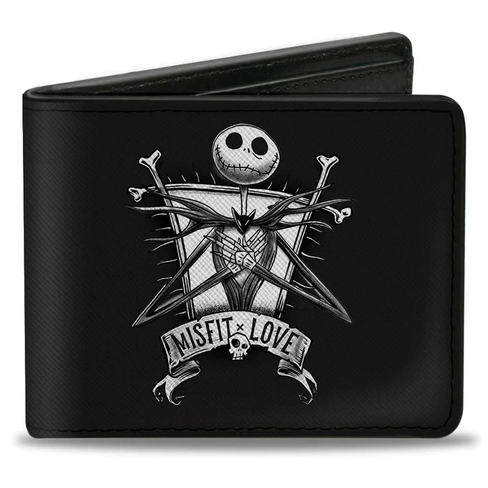 Buckle-Down Disney’s A Nightmare Before Christmas Misfit Love Jack and Sally Bifold Wallet