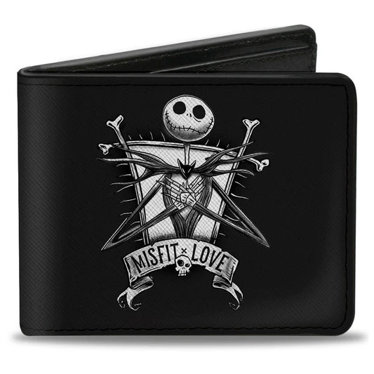 Buckle-Down Disney’s A Nightmare Before Christmas Misfit Love Jack and Sally Bifold Wallet