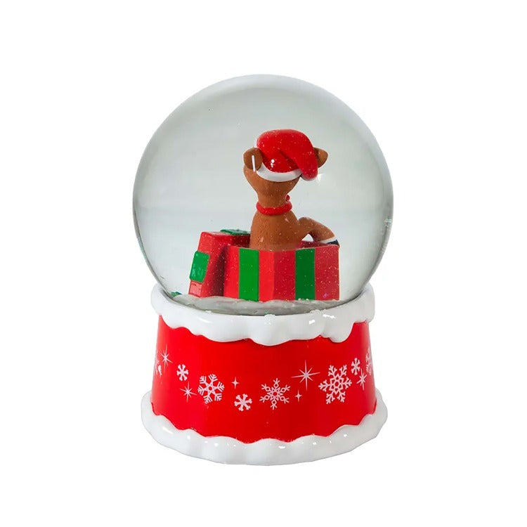 Rudolph The Red Nose Reindeer® In Present Musical Water Globe by Kurt S. Adler