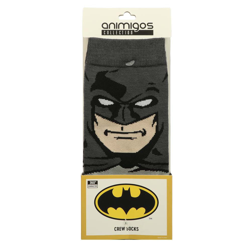 Bioworld DC Comics Batman Dark Knight 360 Graphic Print Crew Animigos Character Socks