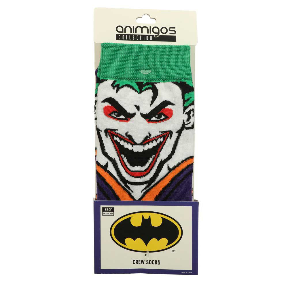 Bioworld DC Comics The Joker Rebirth 360 Graphic Print Crew Animigos Character Socks