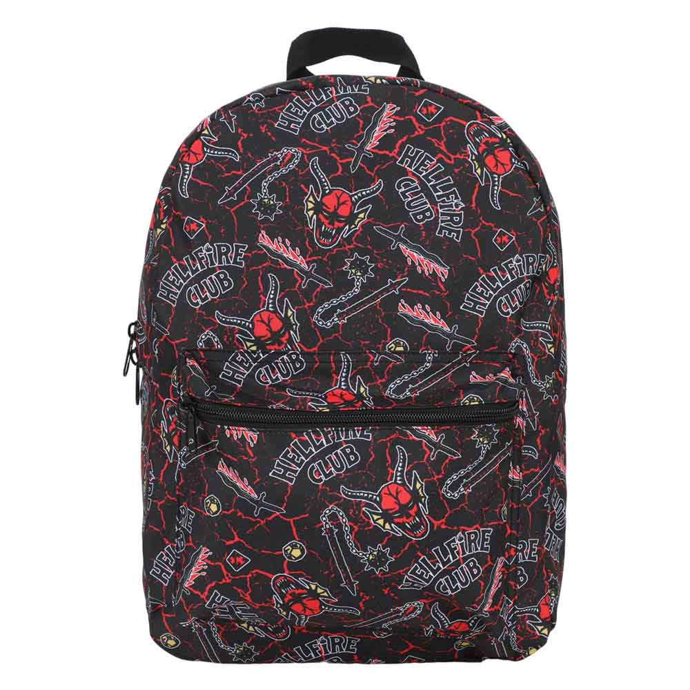Bioworld Stranger Things Hellfire Club All Over Print Black Backpack