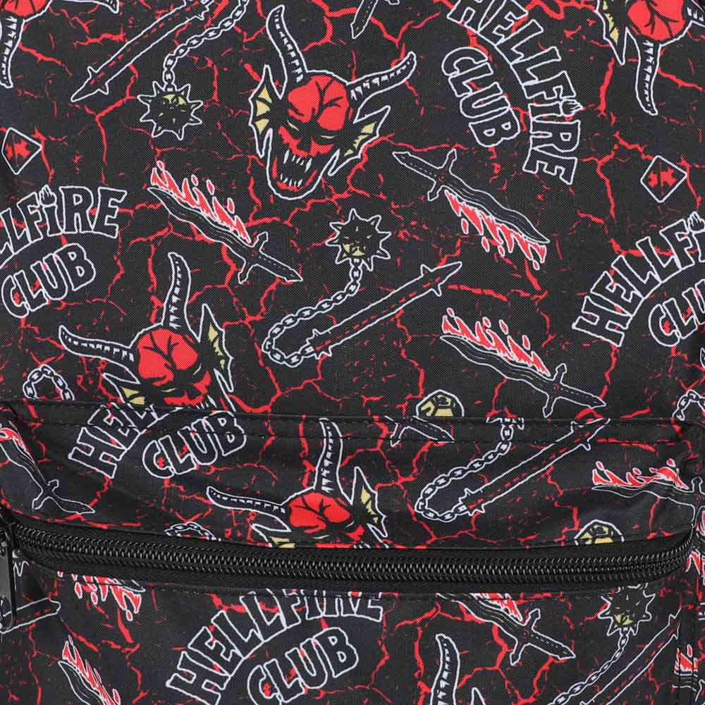 Bioworld Stranger Things Hellfire Club All Over Print Black Backpack