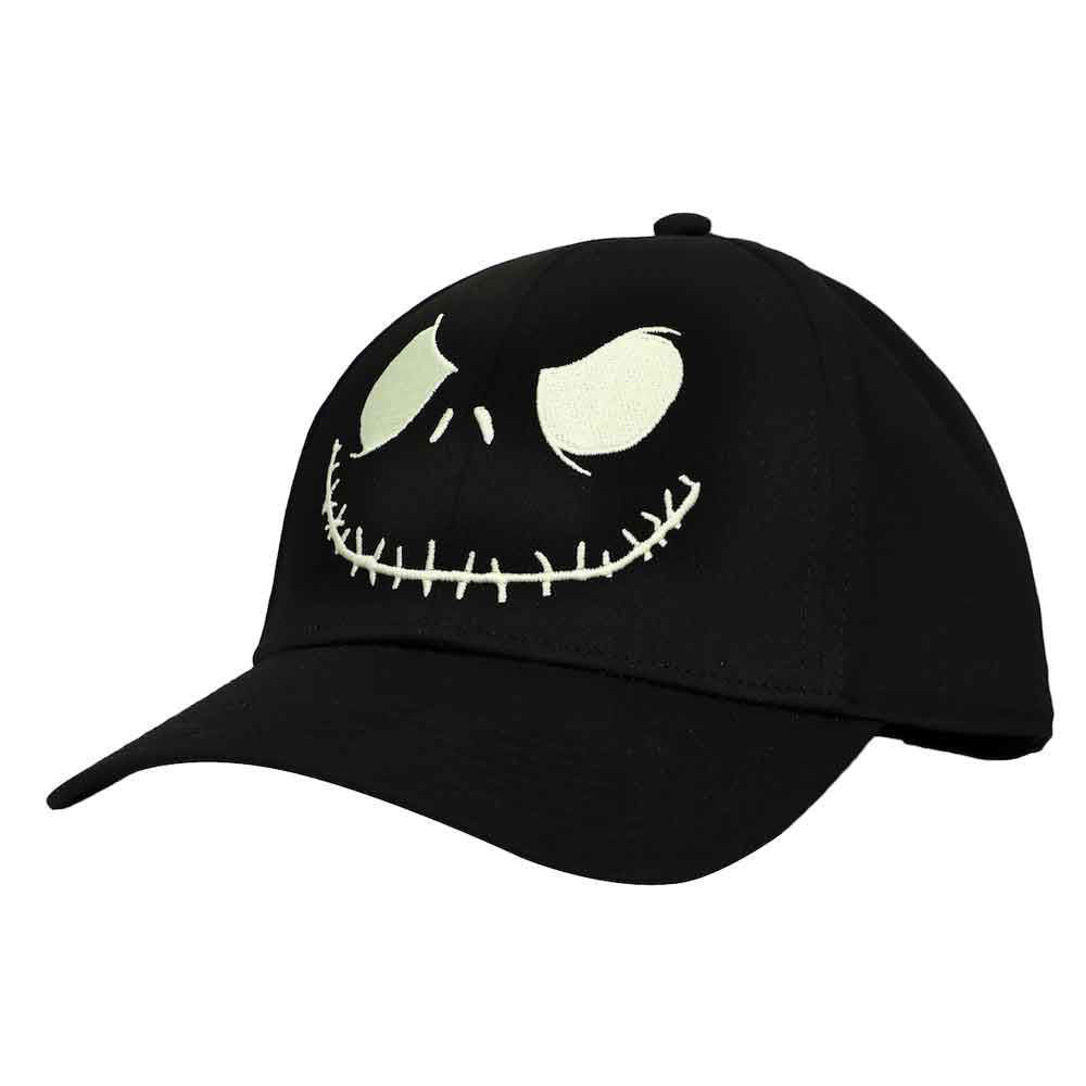 Bioworld The Nightmare Before Christmas Jack Skellington Glow in the Dark Face Black Snapback Hat