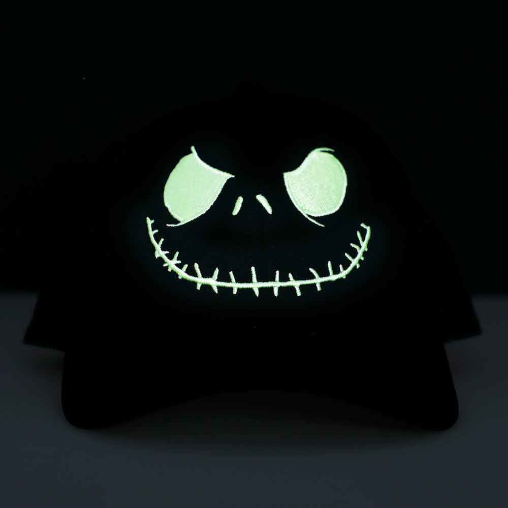 Bioworld The Nightmare Before Christmas Jack Skellington Glow in the Dark Face Black Snapback Hat