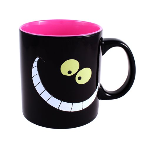 Alice in Wonderland Cheshire Cat 20 oz. Heat-Reveal Mug Front featuring Cheshire Cat's smile before reveal.