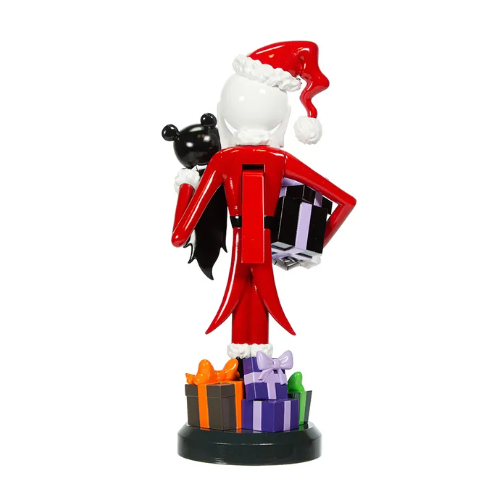 Ten Inch Disney's The Nightmare Before Christmas Jack Skellington with Vampire Nutcracker by Kurt S. Adler. Back side of Jack Skellington Nutcracker in Red Santa Suit.