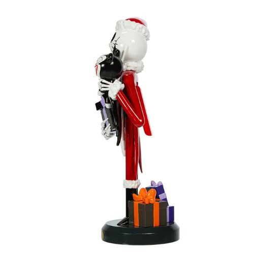 Ten Inch Disney's The Nightmare Before Christmas Jack Skellington with Vampire Nutcracker by Kurt S. Adler. Left side of Jack Skellington Nutcracker in Red Santa Suit.