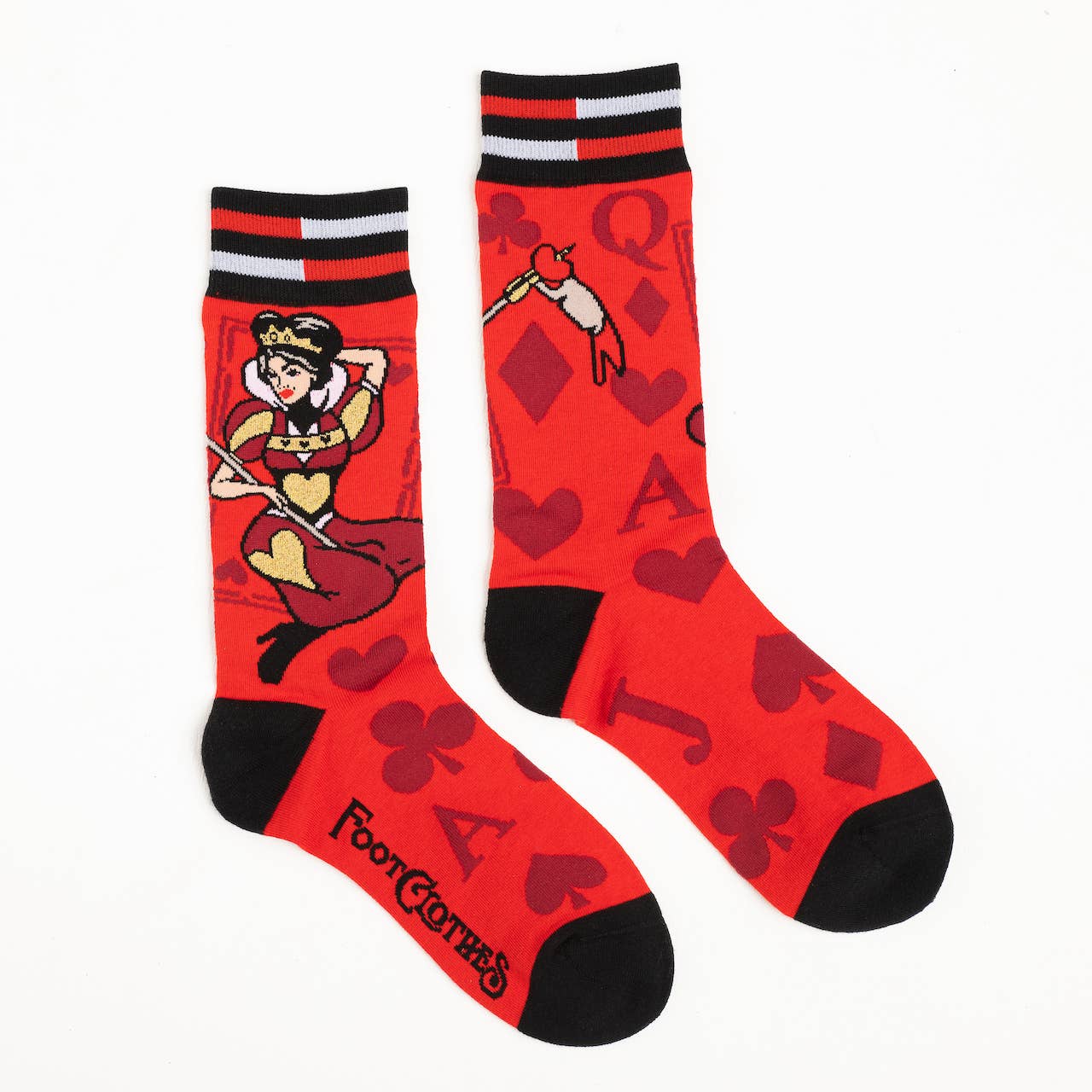 Foot Clothes Alice in Wonderland Inspired Queen of Hearts Socks