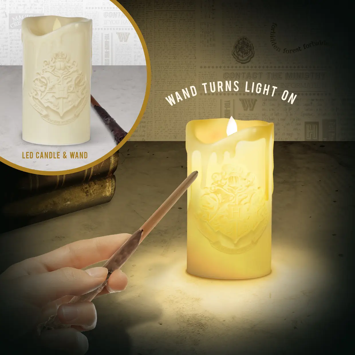 Harry Potter Hogwarts Candle Light with Wand Remote Control