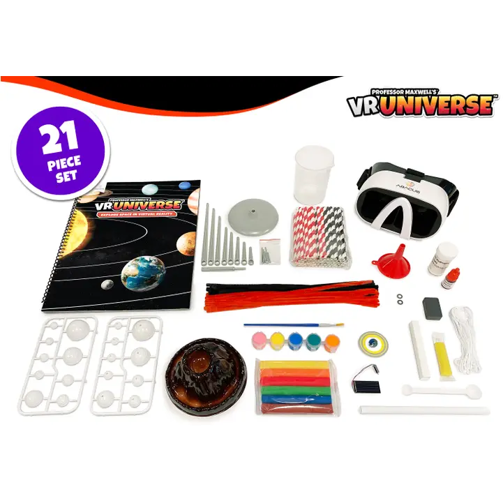 Professor Maxwell's VR Universe - Virtual Reality Kids Space Science Book and Interactive STEM Learning Activity Set (Full Version - Includes Goggles)