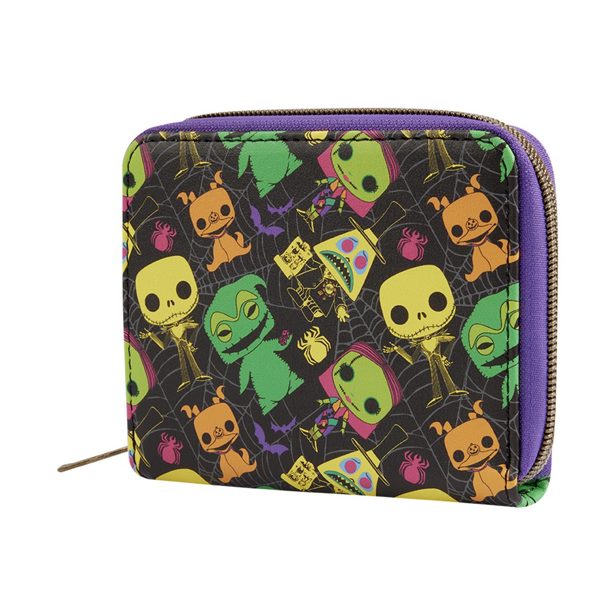 Funko Disney The Nightmare Before Christmas Black Light Print Zip-Around Loot Wallet