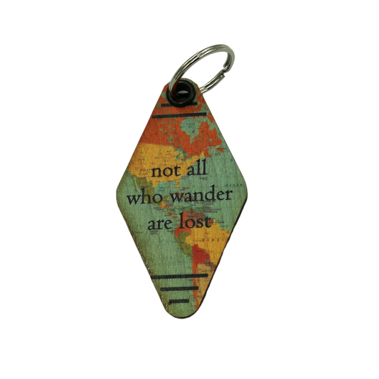 Driftless Studios Travel Keychain - Not all who wander are lost.