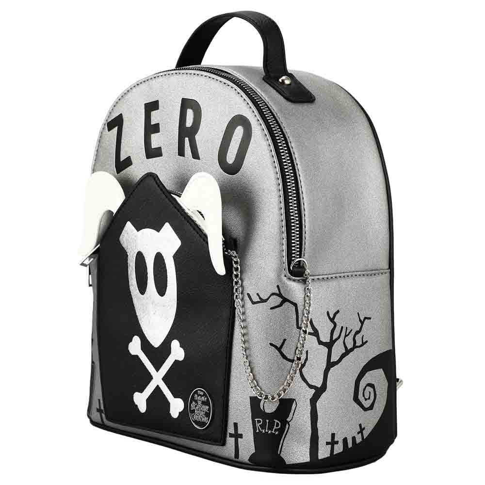 Bioworld Nightmare Before Christmas Zero Graveyard Metallic Mini Backpack with Removable Coin Pouch