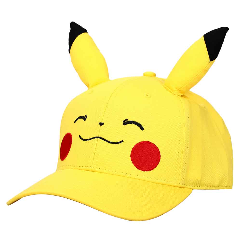 Bioworld Pokémon Pikachu Big Face Pre-Curved Bill Snapback Hat