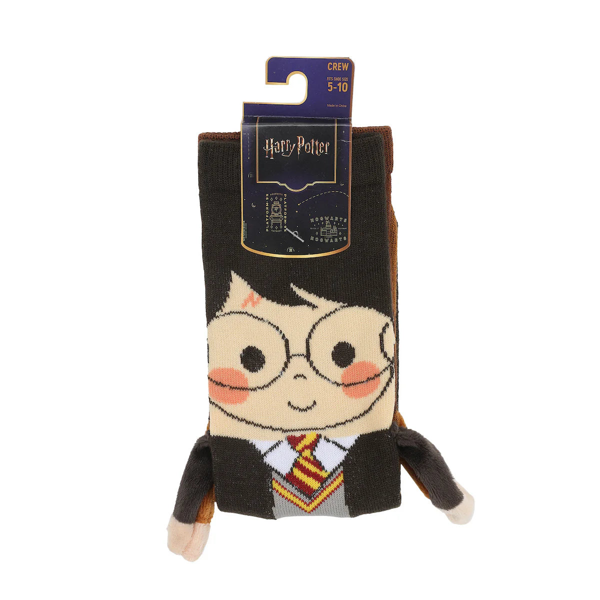 Bioworld Harry Potter Harry & Hagrid Crew Socks with Magnetic 3D Hands