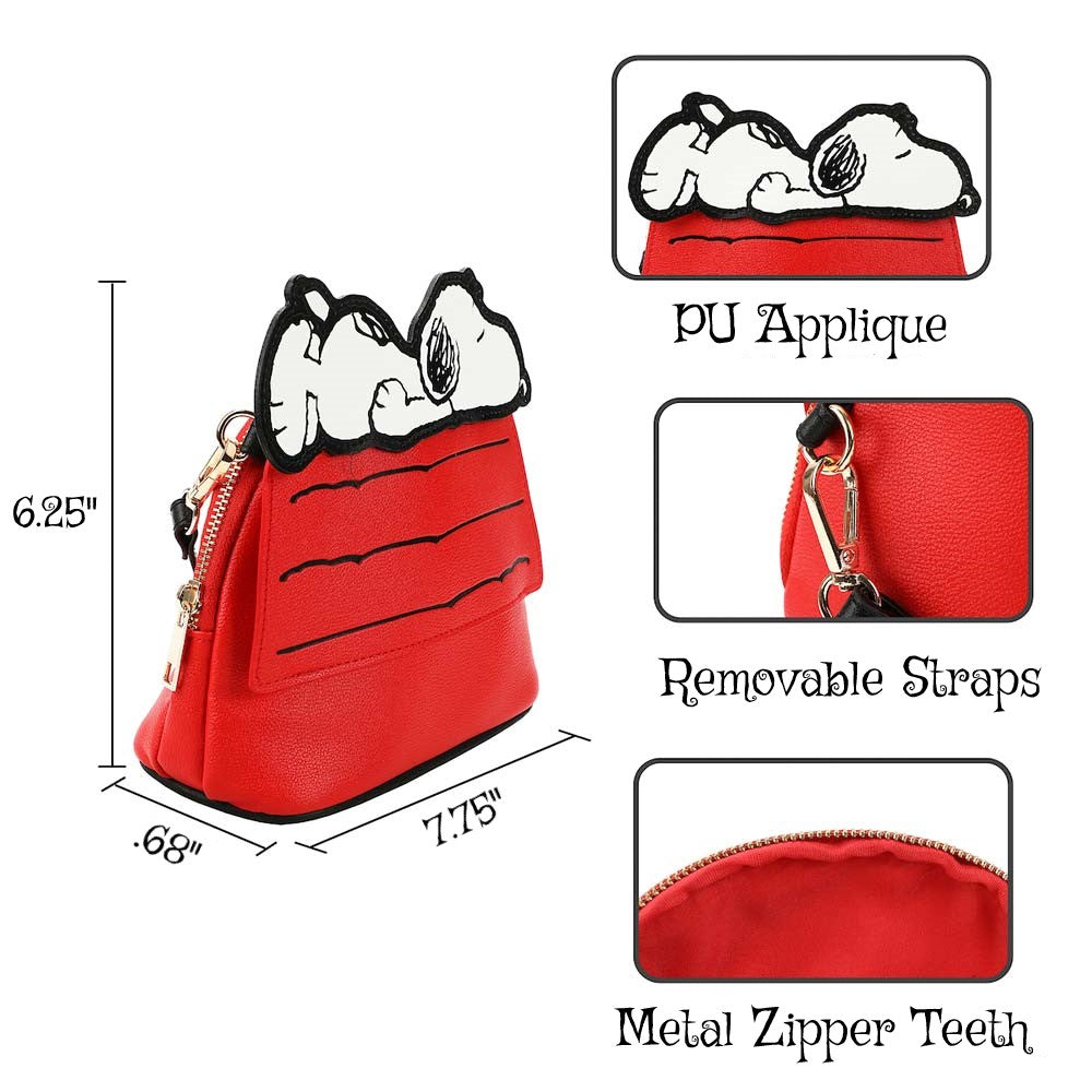 Bioworld Peanuts Snoopy Doghouse 3D Mini Crossbody Handbag