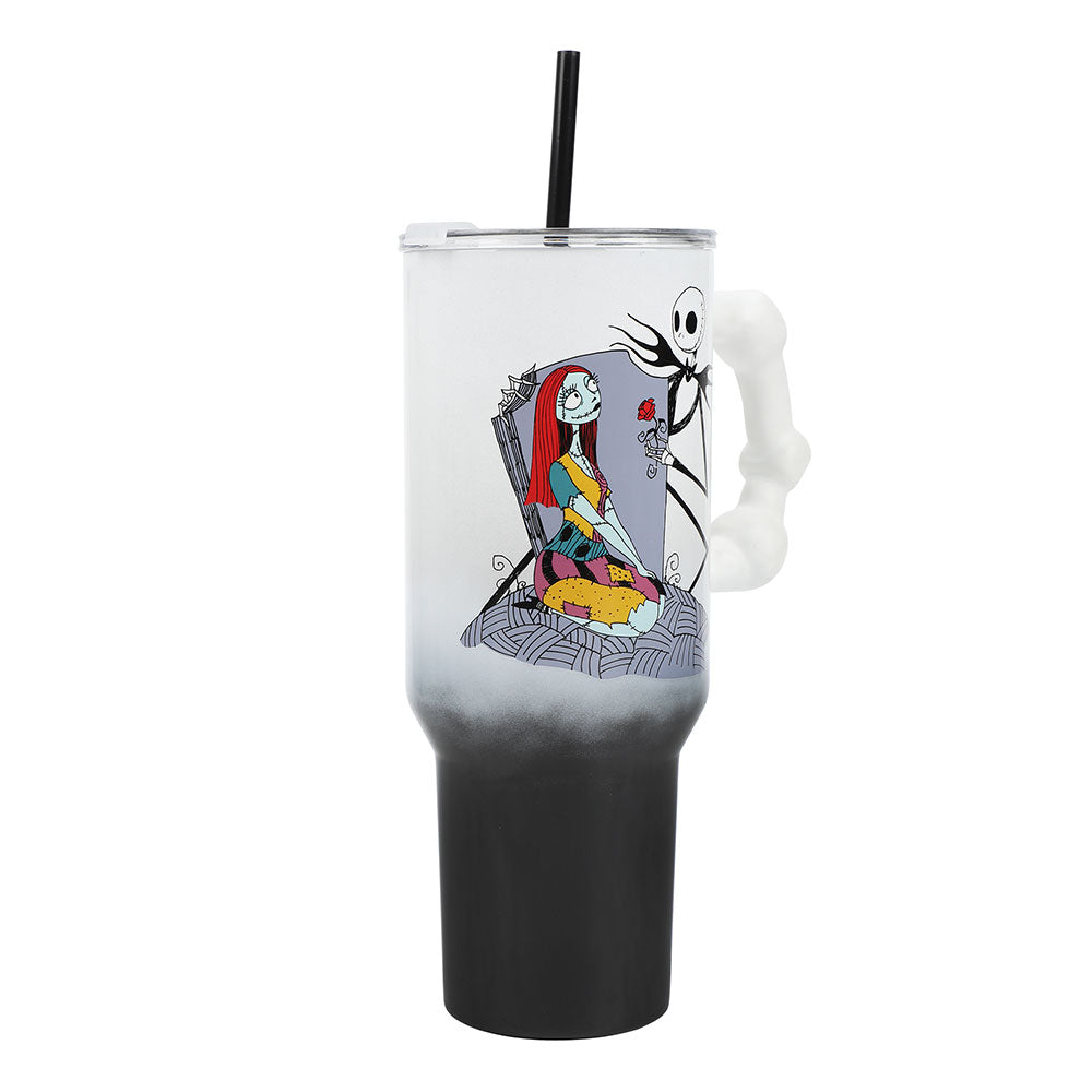 Bioworld The Nightmare Before Christmas Love You To Death 40 oz. Sculpted Handle Stainless Steel Tumbler