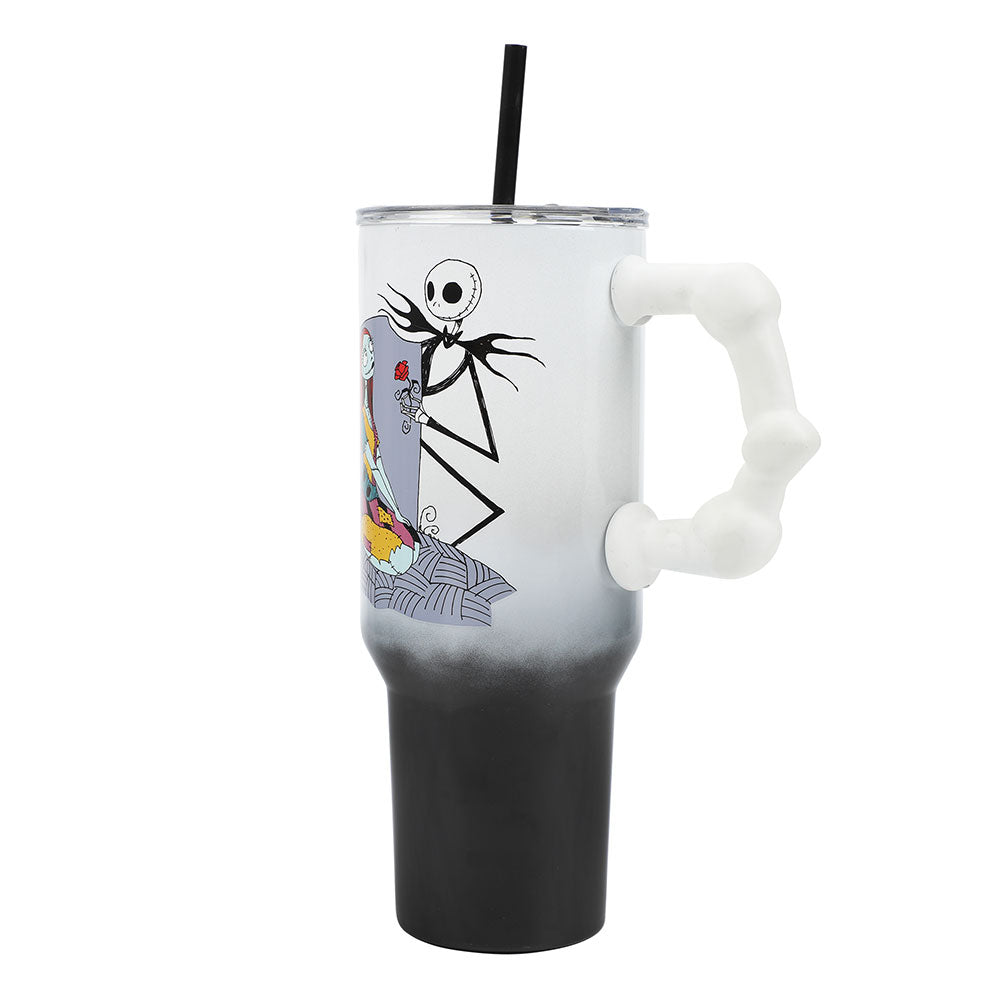 Bioworld The Nightmare Before Christmas Love You To Death 40 oz. Sculpted Handle Stainless Steel Tumbler