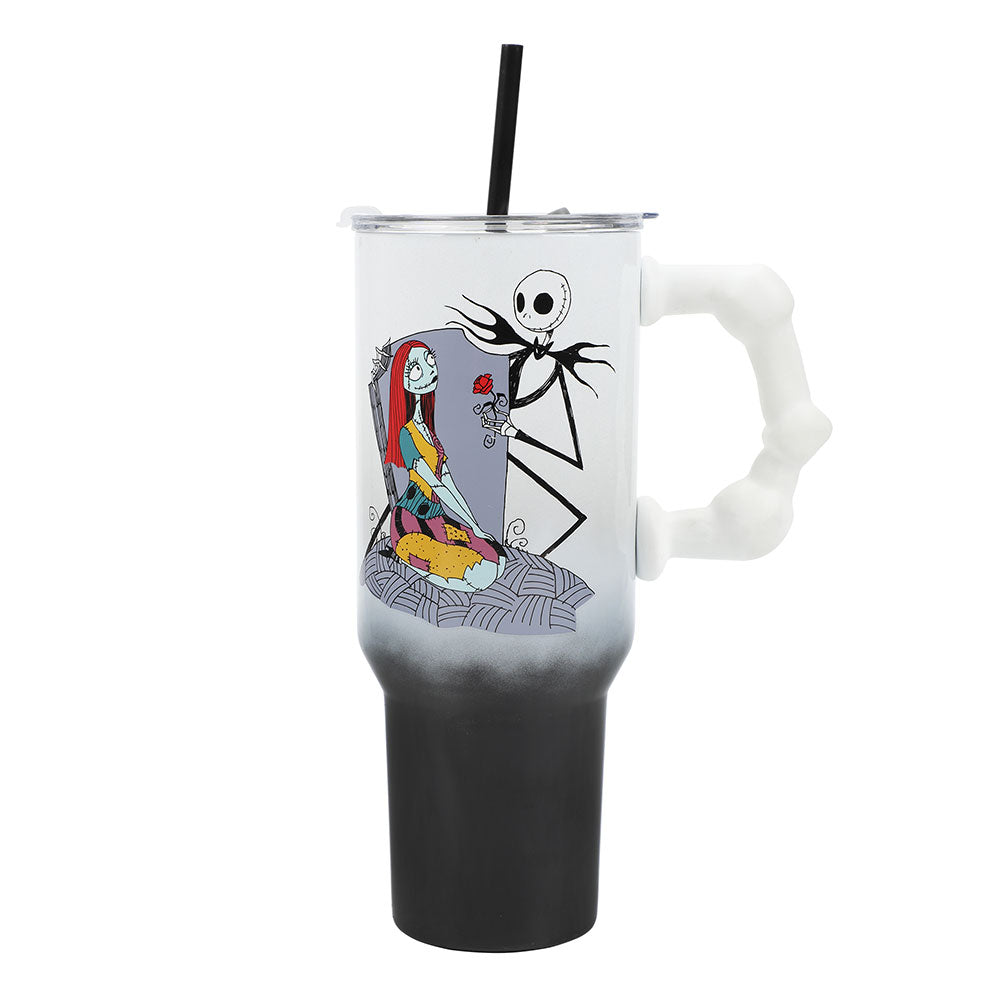 Bioworld The Nightmare Before Christmas Love You To Death 40 oz. Sculpted Handle Stainless Steel Tumbler