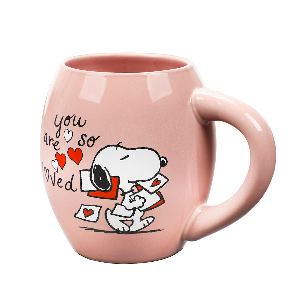 Bioworld Peanuts Snoopy You Are Loved 18 oz Oval Ceramic Mug