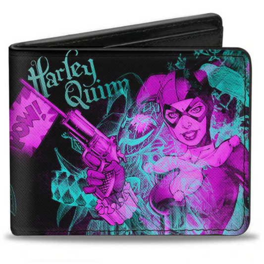 Buckle-Down DC Comics Harley Quinn POW Poses with Joker Sketch Biford Wallet