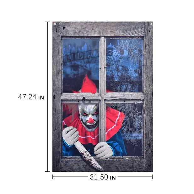 Halloween Clown Window Cover Measurements