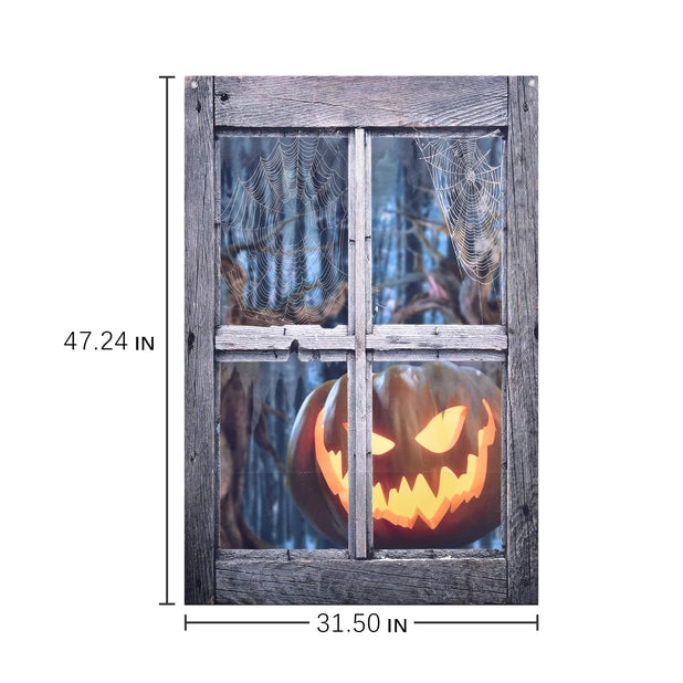 Halloween Scary Pumpkin Design Window Cover