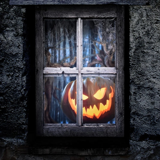Halloween Scary Pumpkin Design Window Cover