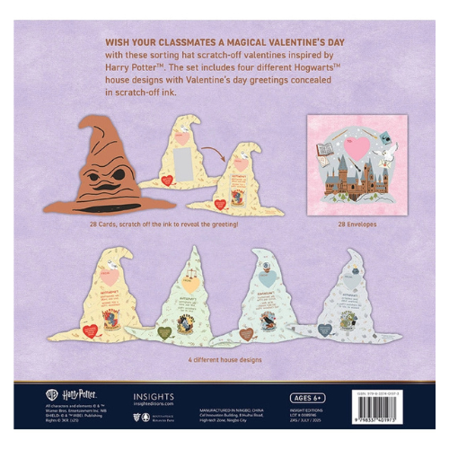 Harry Potter Hogwarts House Sorting Hat Scratch-Off Valentines by Insight Editions