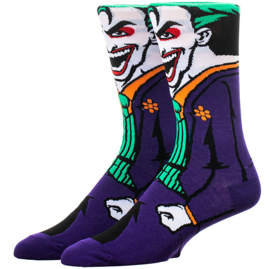 Bioworld DC Comics The Joker Rebirth 360 Graphic Print Crew Animigos Character Socks