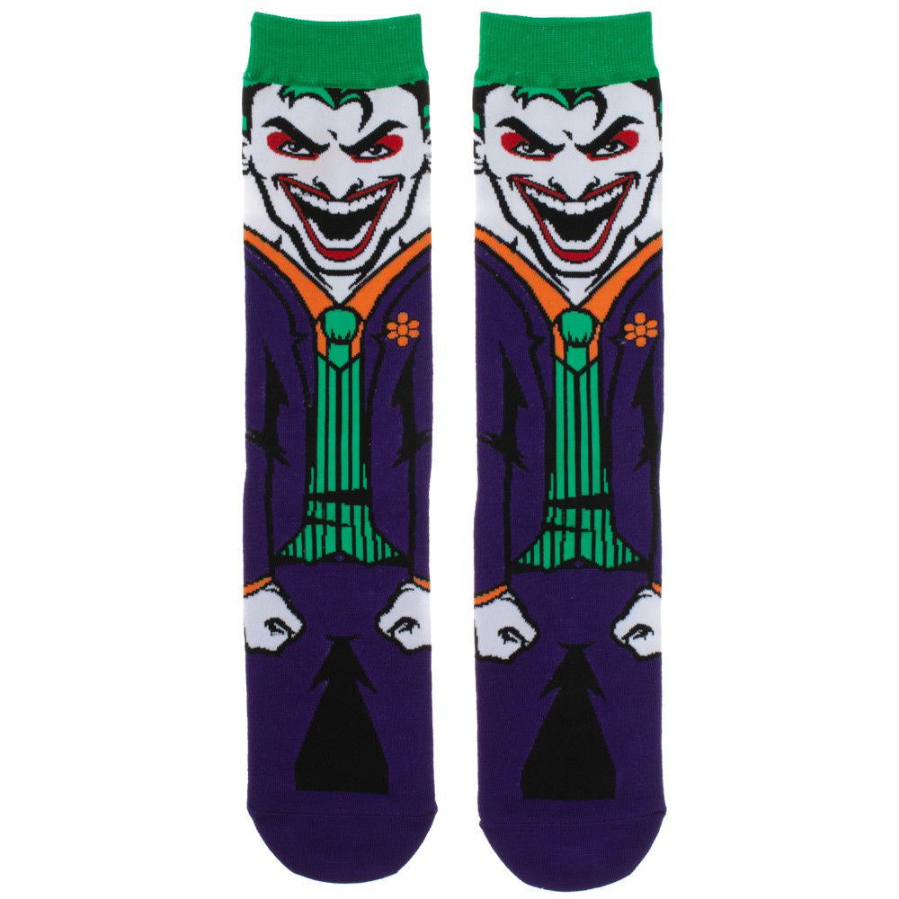 Bioworld DC Comics The Joker Rebirth 360 Graphic Print Crew Animigos Character Socks