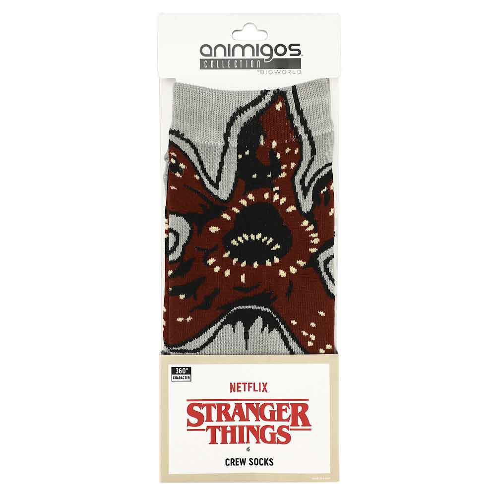 Bioworld Stranger Things Demogorgon 360 Knit Casual Crew Animigos Character Socks