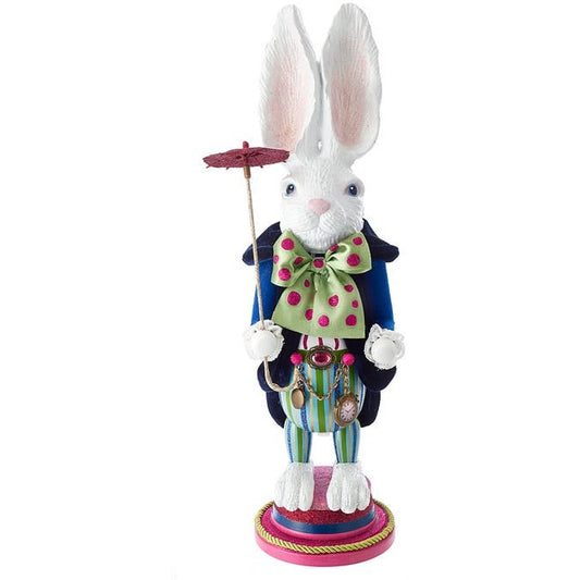 This Hollywood Nutcrackers™ White Rabbit Nutcracker is inspired by Lewis Carroll's 1865 novel Alice's Adventures in Wonderland.