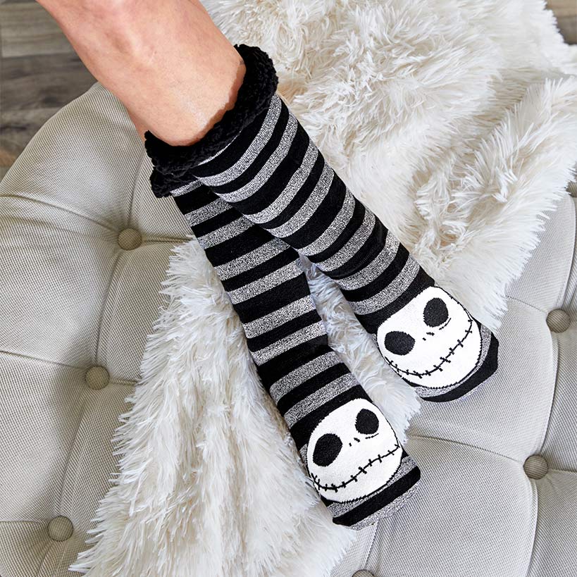 Slip your feet into these cozy Nightmare Before Christmas Jack Skellington Slipper Socks. Lightweight, soft, and cozy!